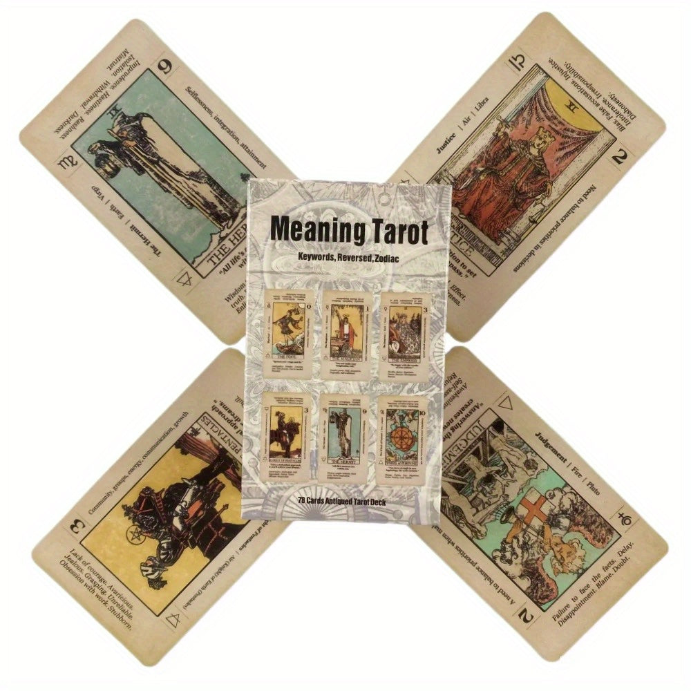 Meaning Tarot Beginner Tarot Deck, Suitable for Friends, Family Gatherings, 78 Fortune Telling Game Divination Game, Game Card Gift