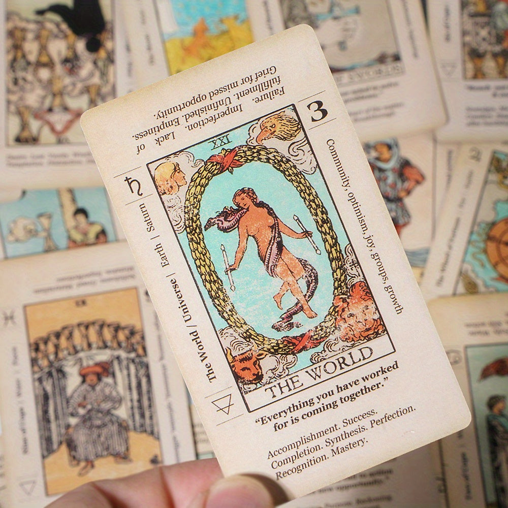 Meaning Tarot Beginner Tarot Deck, Suitable for Friends, Family Gatherings, 78 Fortune Telling Game Divination Game, Game Card Gift