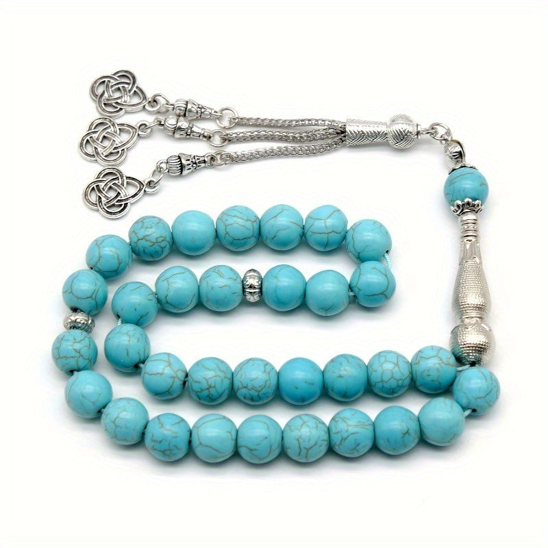 1pc Faux Turquoise Muslim Prayer Beads Bracelet, For Daily, Ideal Birthday Gift