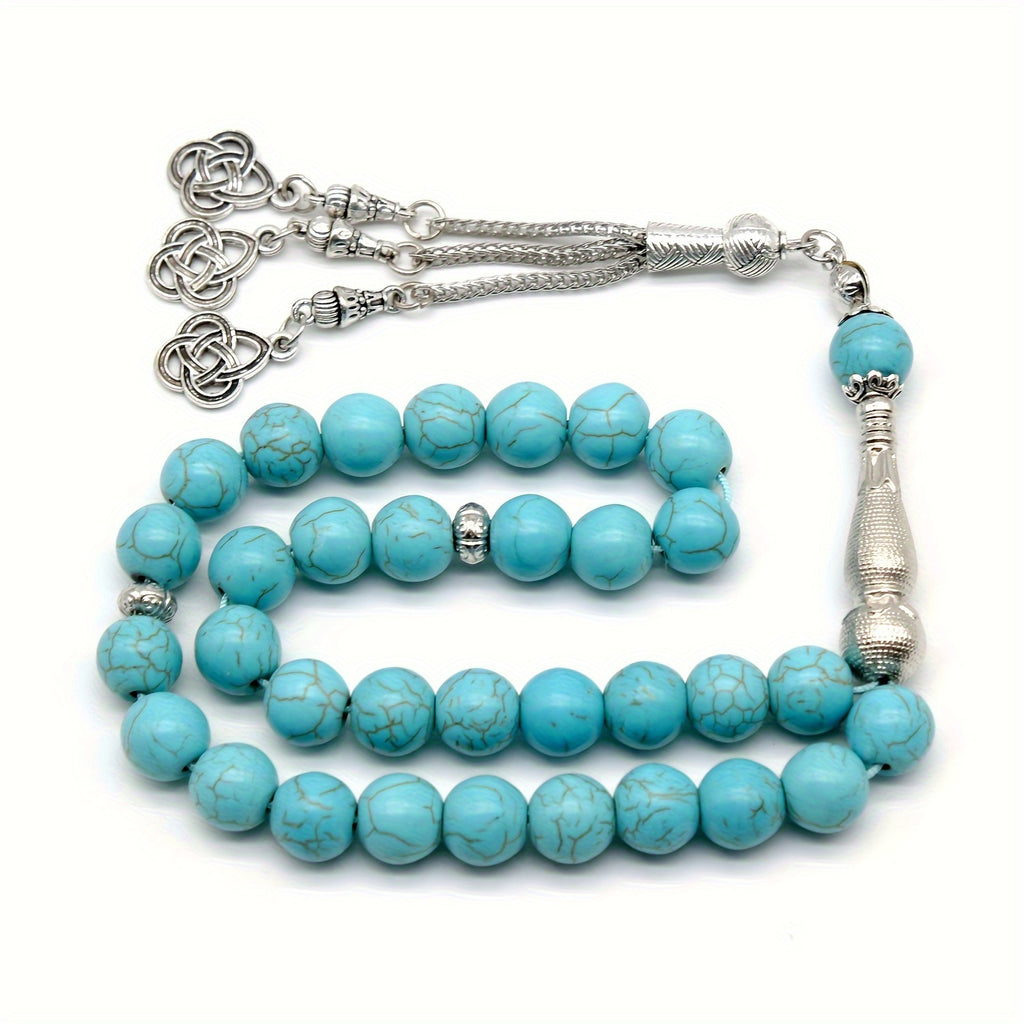 1pc Faux Turquoise Muslim Prayer Beads Bracelet, For Daily, Ideal Birthday Gift