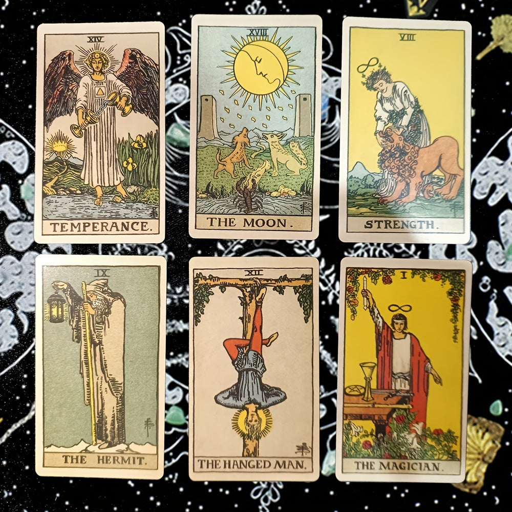 Classic Tarot Cards Deck with Guidebook - 78-Card Divination for Fortune Telling - Tarot Cards Set for Beginners and Enthusiasts - Ideal for Christmas, Halloween, Thanksgiving Gifts - For Ages 14 and Up