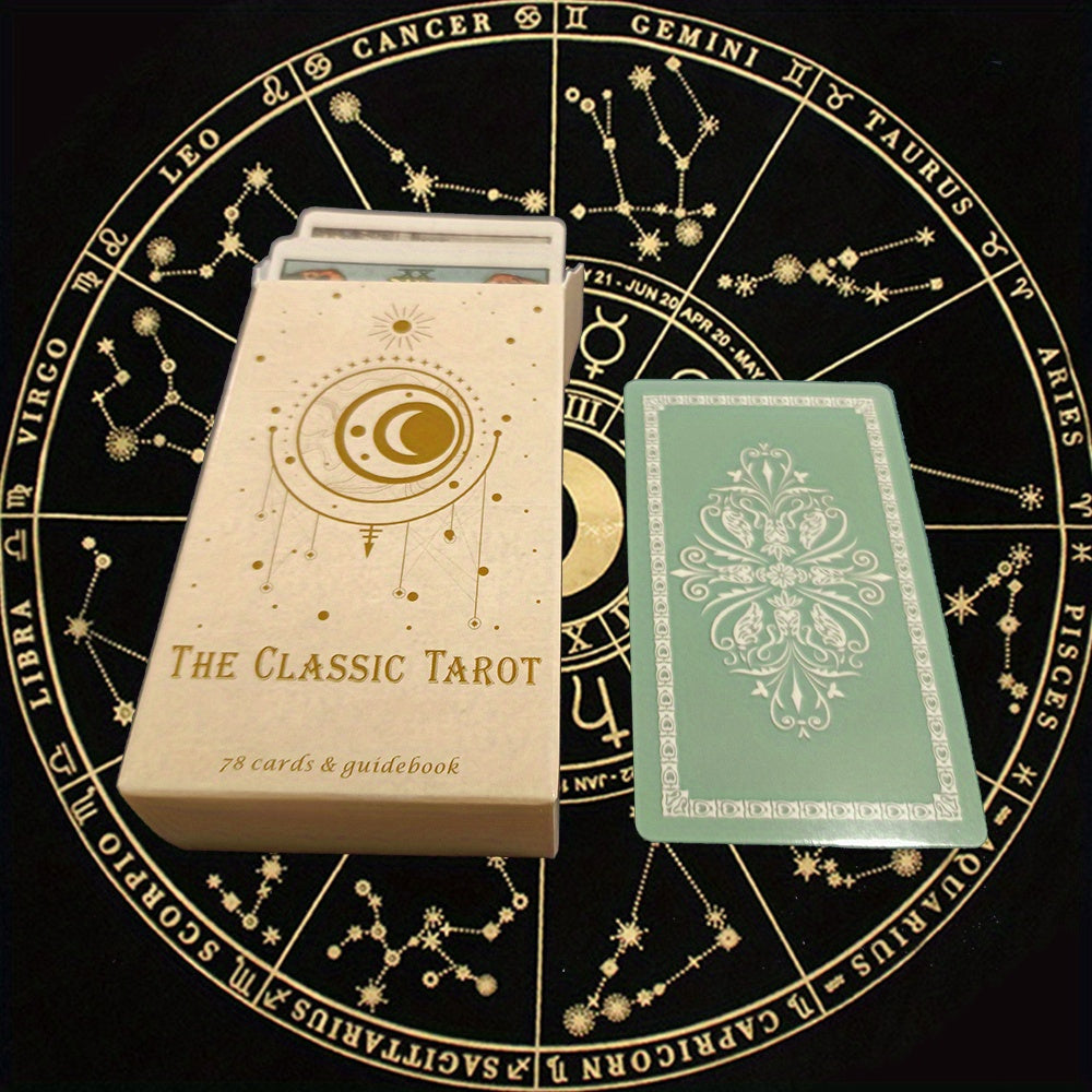 Classic Tarot Cards Deck with Guidebook - 78-Card Divination for Fortune Telling - Tarot Cards Set for Beginners and Enthusiasts - Ideal for Christmas, Halloween, Thanksgiving Gifts - For Ages 14 and Up