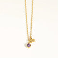 Classic 12 zodiac signs three-dimensional rune necklace zirconia birthstone zodiac stone ladies girl jewellery gift