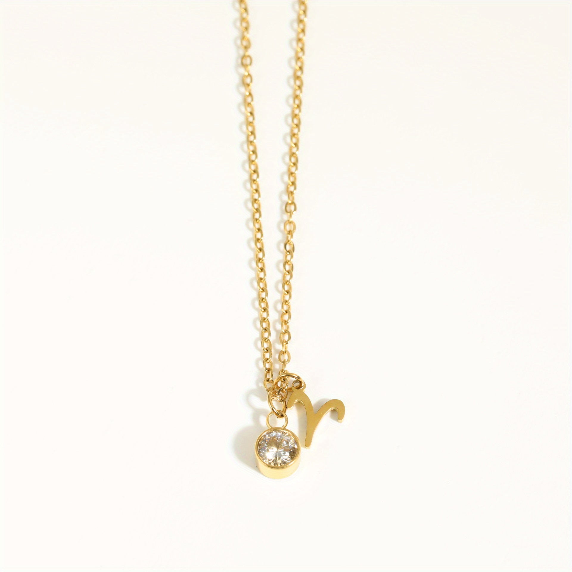 Classic 12 zodiac signs three-dimensional rune necklace zirconia birthstone zodiac stone ladies girl jewellery gift