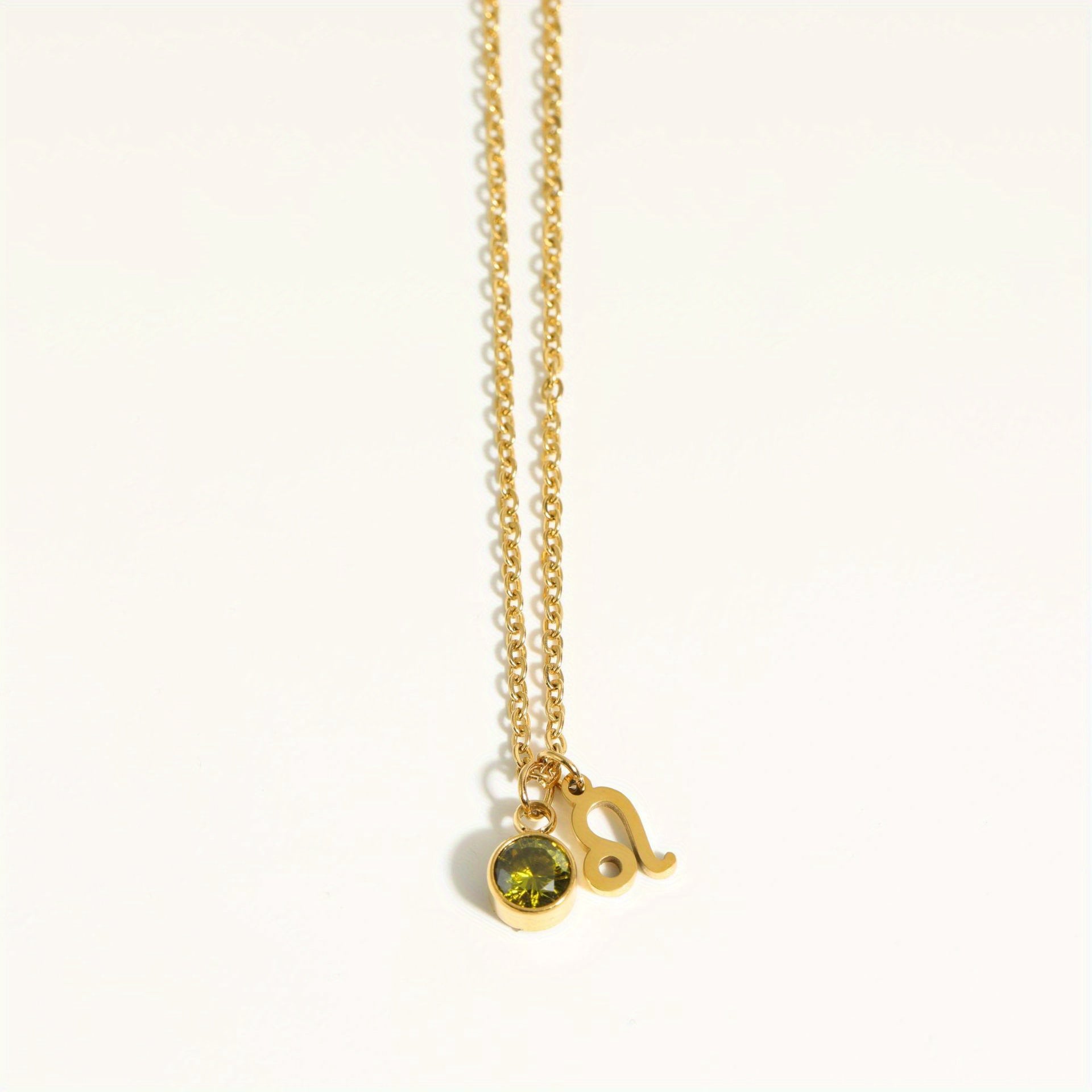 Classic 12 zodiac signs three-dimensional rune necklace zirconia birthstone zodiac stone ladies girl jewellery gift