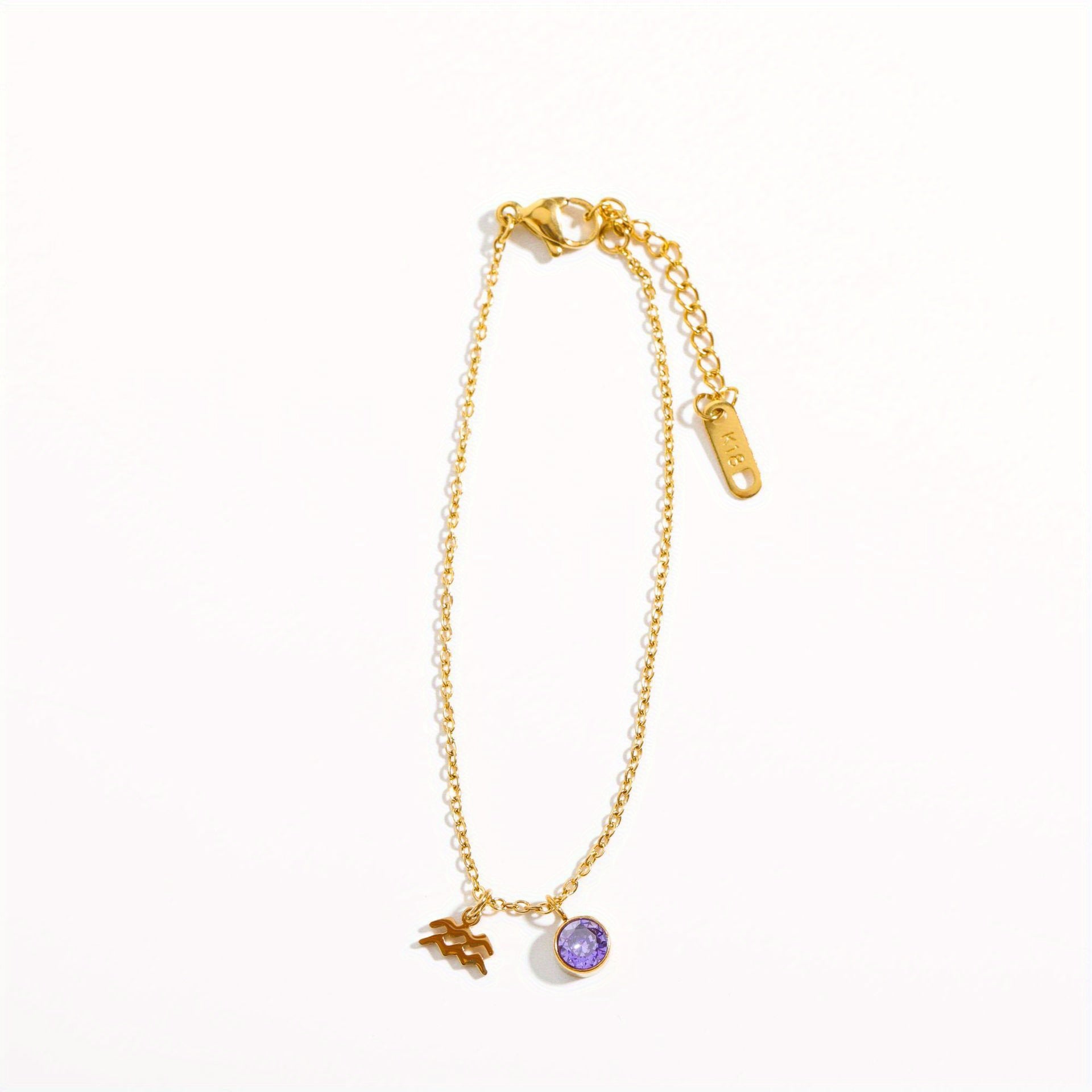 Classic 12 zodiac signs three-dimensional rune necklace zirconia birthstone zodiac stone ladies girl jewellery gift