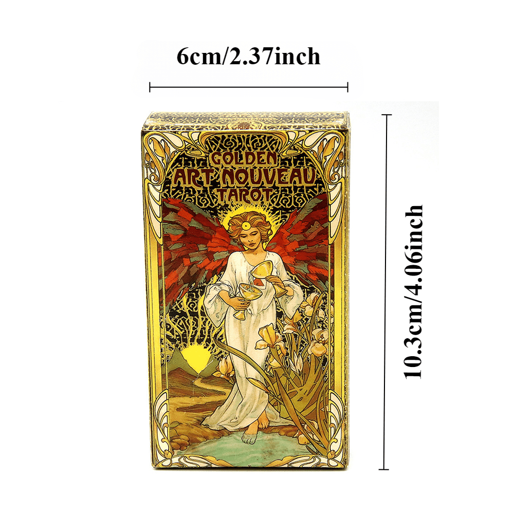 1Pc Golden Art Nouveau Tarot - Suitable for Beginners, Friends, Family Gatherings, Holiday Entertainment Card Game Props