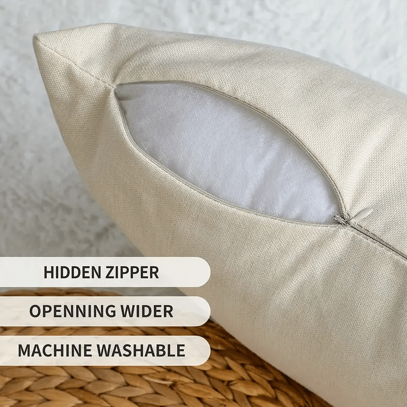 Set of 4 Decorative Throw Cushion Covers 18x18 - Christian Faith Inspirational Scripture Quotes, Woven Polyester, No Insert - For Sofa, Living Room, Bedroom, Office & Home Decor - Perfect Gift for Housewarming & Religious Cel