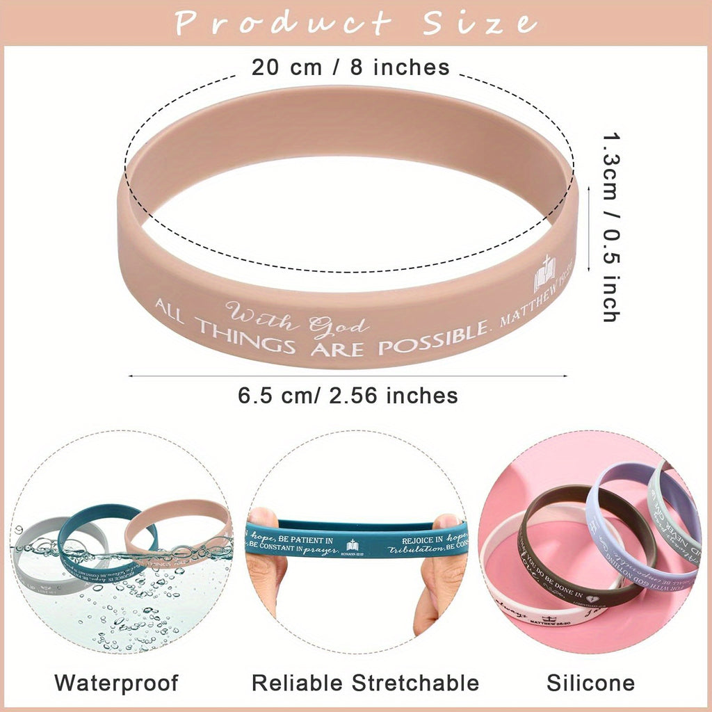 120/240pcs Bulk Religious Silicone Bracelets Christian Gifts Bulk Bible Verse Rubber Wristbands for Women Men Birthday Party Favors Church Back to School Gifts