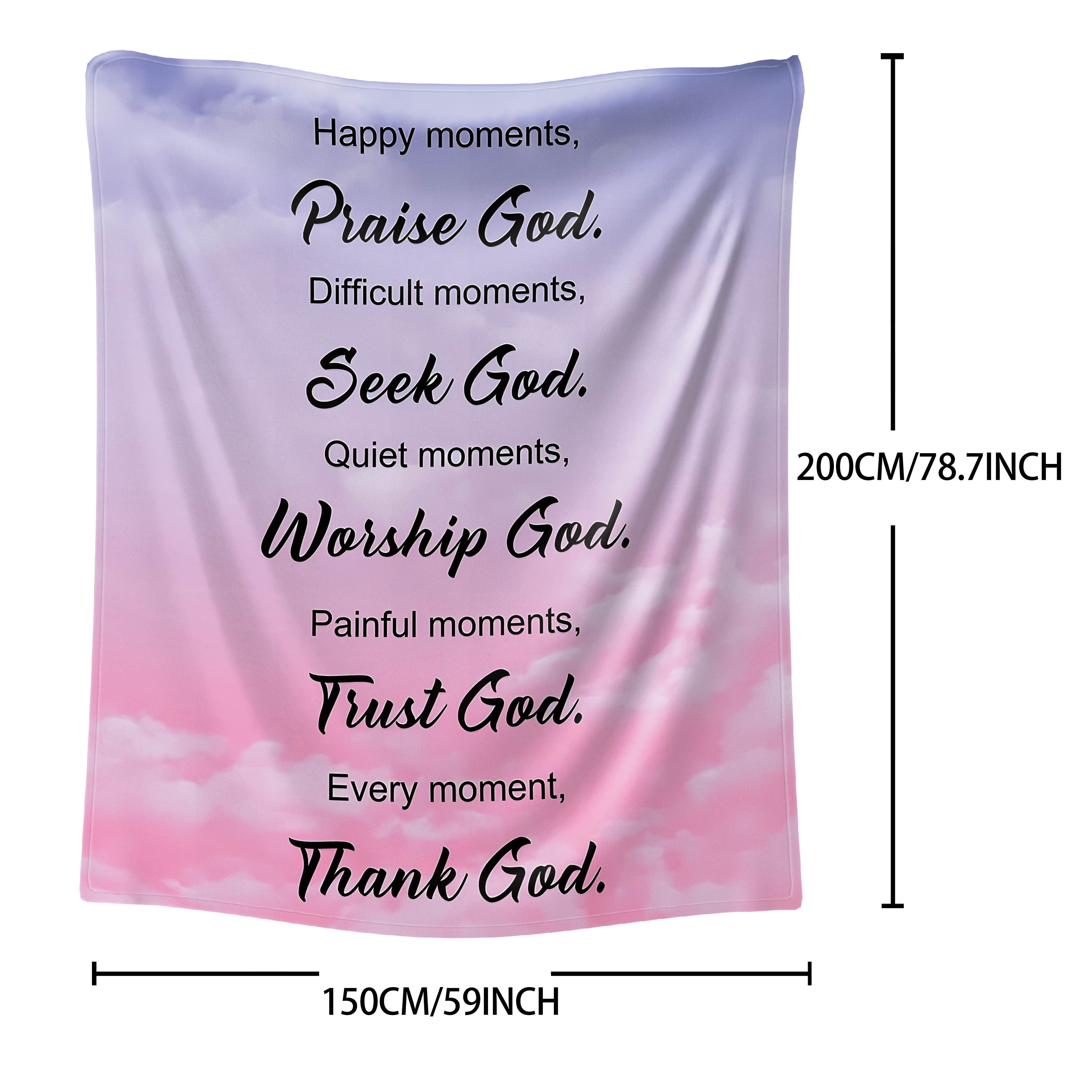 Bible Element 1PC Christian Prayer Caring Flannel Blanket: Soft and Comfortable Throw Blanket for Bed, Sofa, Office, or Camping