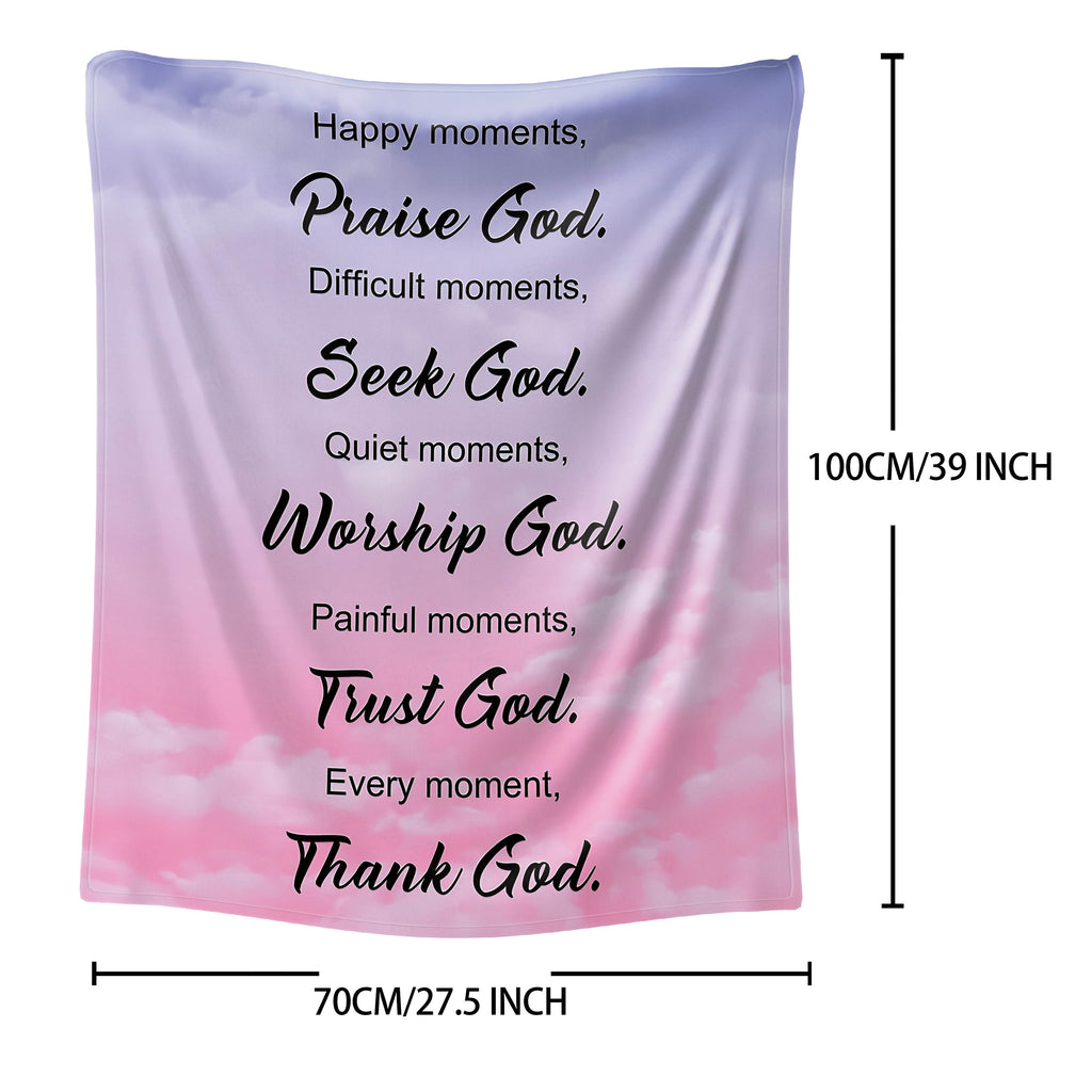 Bible Element 1PC Christian Prayer Caring Flannel Blanket: Soft and Comfortable Throw Blanket for Bed, Sofa, Office, or Camping