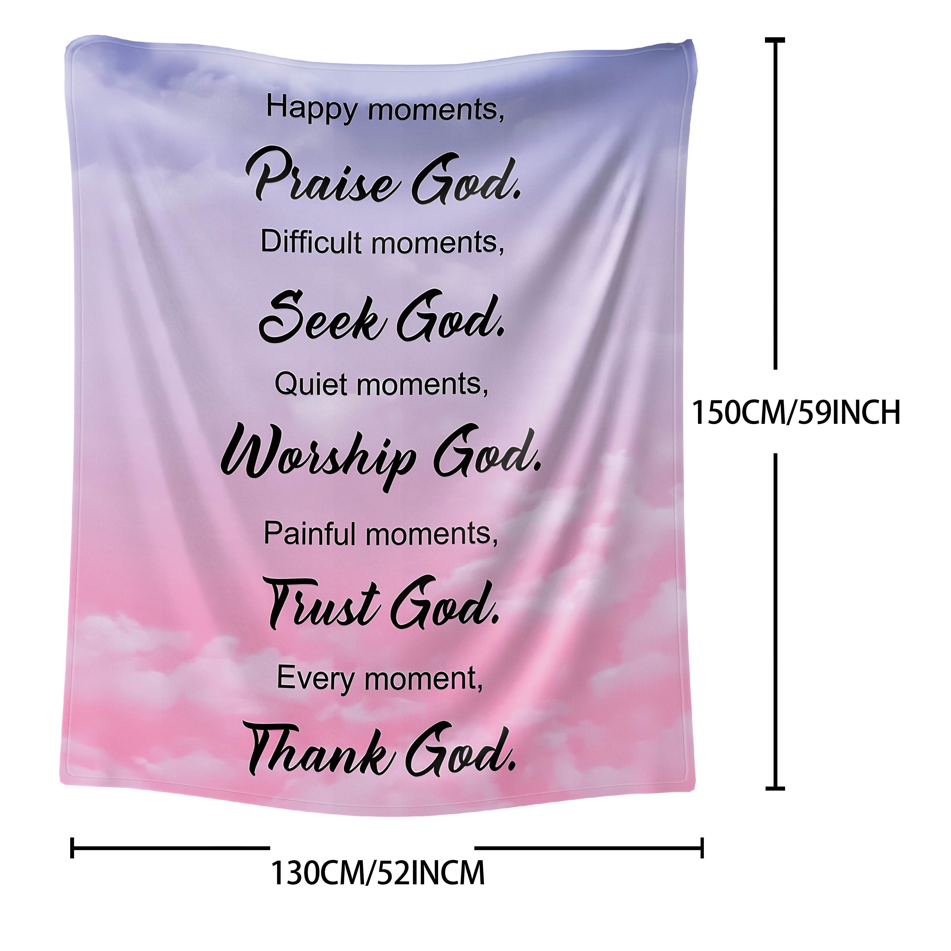 Bible Element 1PC Christian Prayer Caring Flannel Blanket: Soft and Comfortable Throw Blanket for Bed, Sofa, Office, or Camping