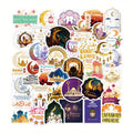 65pcs Islamic Vinyl Stickers - Waterproof, Single Use Decals for Laptop, Water Bottle, Phone, Skateboard, Luggage, Guitar - Muslim Decorations, Diverse Shapes, for Ages 14+