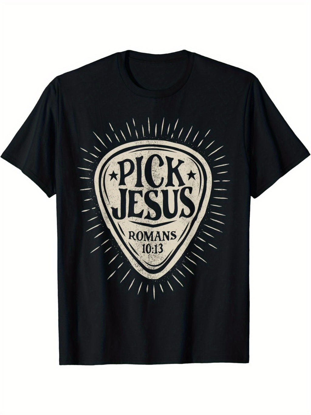 Guitar Pick Jesus Christian Music Guitarist Pastor Retro T-Shirt
