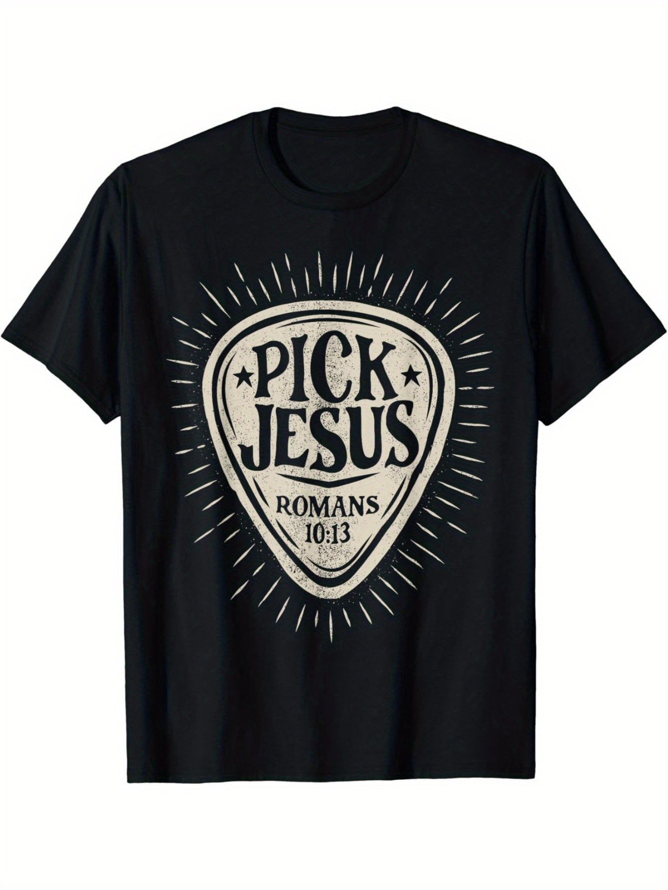 Guitar Pick Jesus Christian Music Guitarist Pastor Retro T-Shirt