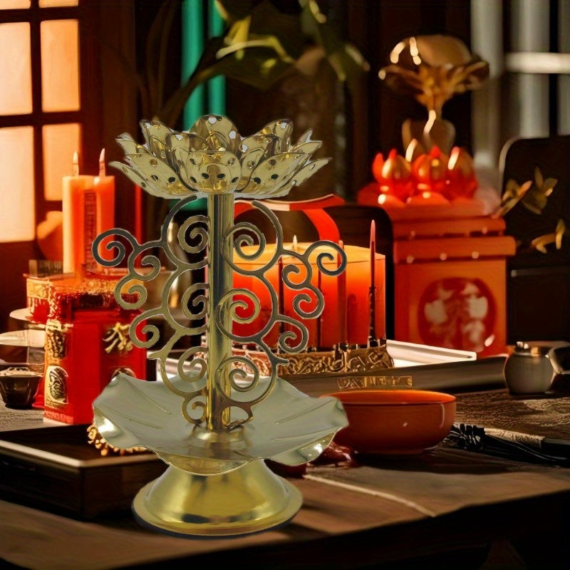 2pcs For Lotus Candle Holders for Buddha & Religious Temples - Elegant Metal Decorative Candlesticks for Home, Weddings, and Special Occasions