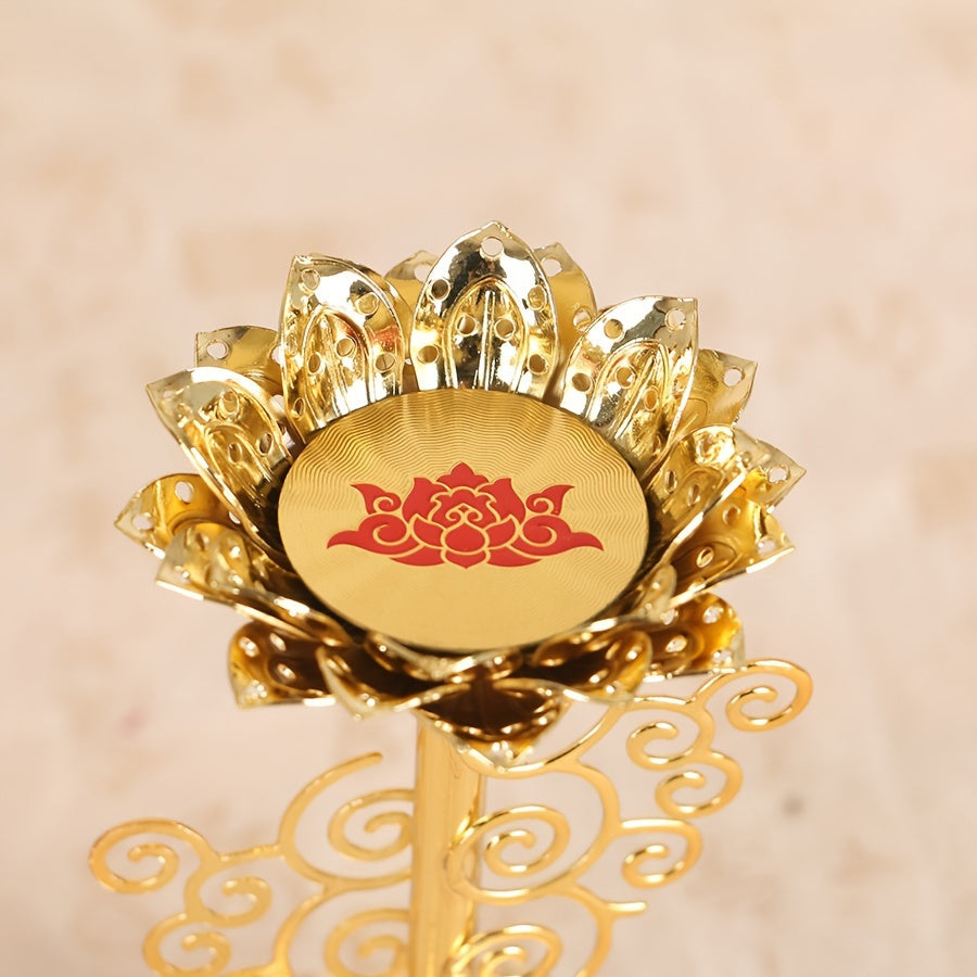 2pcs For Lotus Candle Holders for Buddha & Religious Temples - Elegant Metal Decorative Candlesticks for Home, Weddings, and Special Occasions