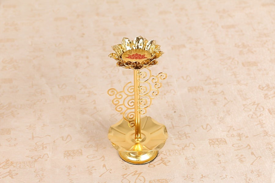 2pcs For Lotus Candle Holders for Buddha & Religious Temples - Elegant Metal Decorative Candlesticks for Home, Weddings, and Special Occasions