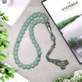 Glow-in-the-Dark Muslim Prayer Beads - 33 Natural Stone Tasbih, Arabian Fashion Y-Necklace for Ramadan, Spiritual Daily Wear, No Electricity Required, Ideal for Festival Celebrations & Gifts