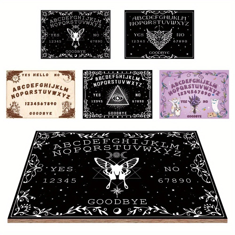 Mystical Butterfly Wooden Pendulum Board Set with Moon Phase Design, Includes Planchette - Perfect for Wicca & Divination, Home Decor 11.8x8.3 Inches