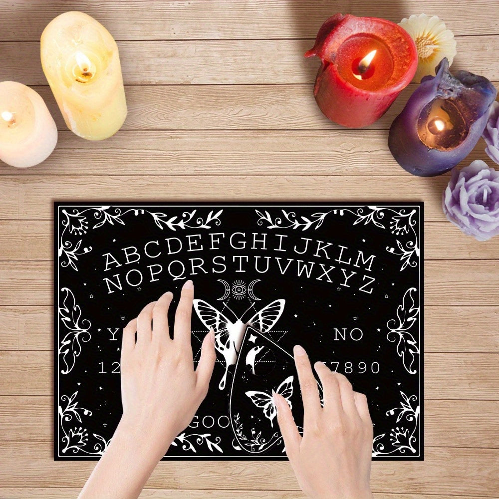 Mystical Butterfly Wooden Pendulum Board Set with Moon Phase Design, Includes Planchette - Perfect for Wicca & Divination, Home Decor 11.8x8.3 Inches