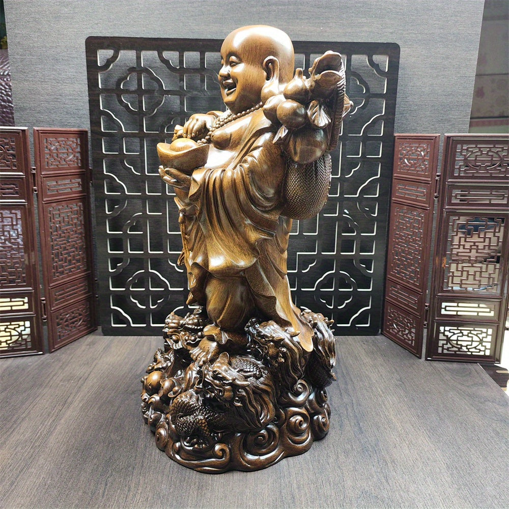 1pc Xianglong Handcrafted ABS Resin Laughing Buddha Sculpture, Traditional Oriental Mysterious Power Figurine, Ideal for Housewarming and Opening Gifts