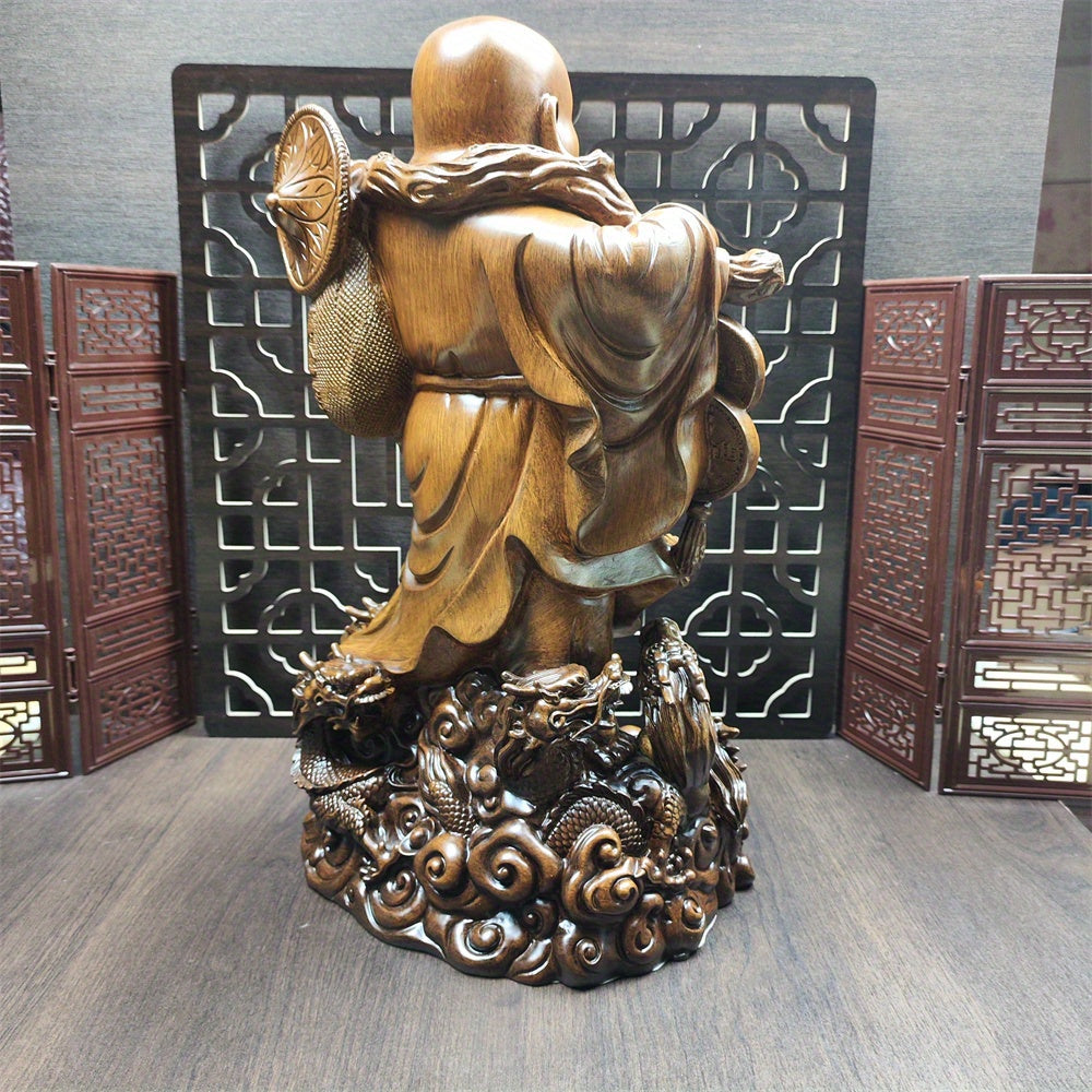 1pc Xianglong Handcrafted ABS Resin Laughing Buddha Sculpture, Traditional Oriental Mysterious Power Figurine, Ideal for Housewarming and Opening Gifts
