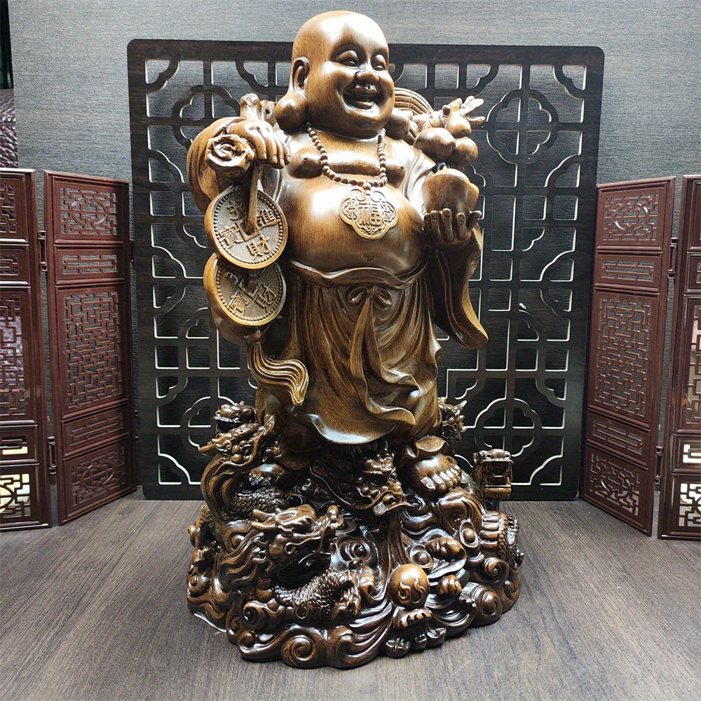 1pc Xianglong Handcrafted ABS Resin Laughing Buddha Sculpture, Traditional Oriental Mysterious Power Figurine, Ideal for Housewarming and Opening Gifts