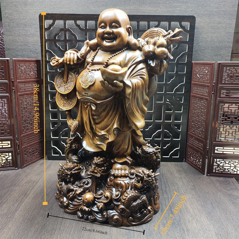 1pc Xianglong Handcrafted ABS Resin Laughing Buddha Sculpture, Traditional Oriental Mysterious Power Figurine, Ideal for Housewarming and Opening Gifts