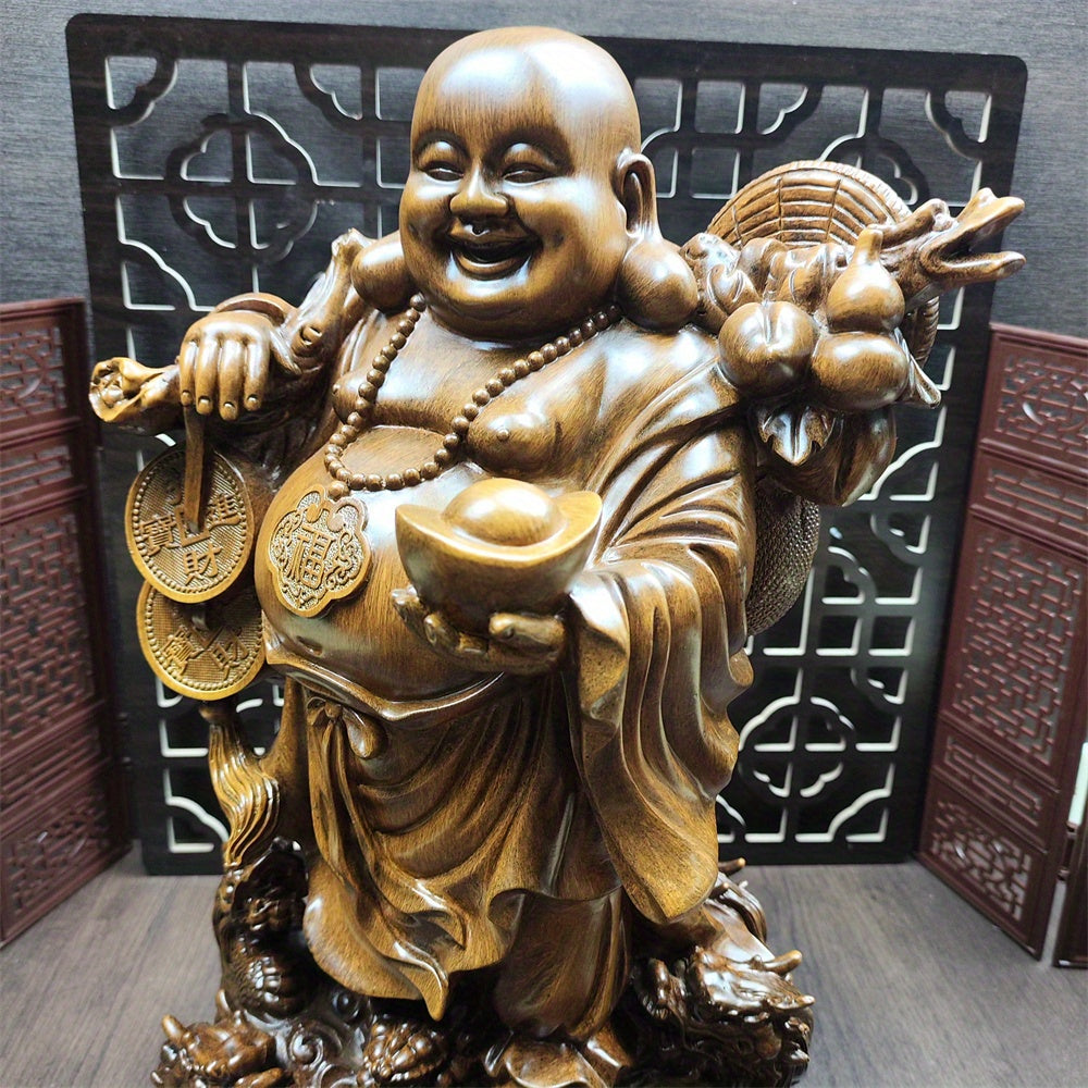 1pc Xianglong Handcrafted ABS Resin Laughing Buddha Sculpture, Traditional Oriental Mysterious Power Figurine, Ideal for Housewarming and Opening Gifts