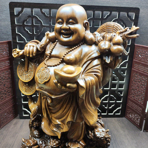 1pc Xianglong Handcrafted ABS Resin Laughing Buddha Sculpture, Traditional Oriental Mysterious Power Figurine, Ideal for Housewarming and Opening Gifts