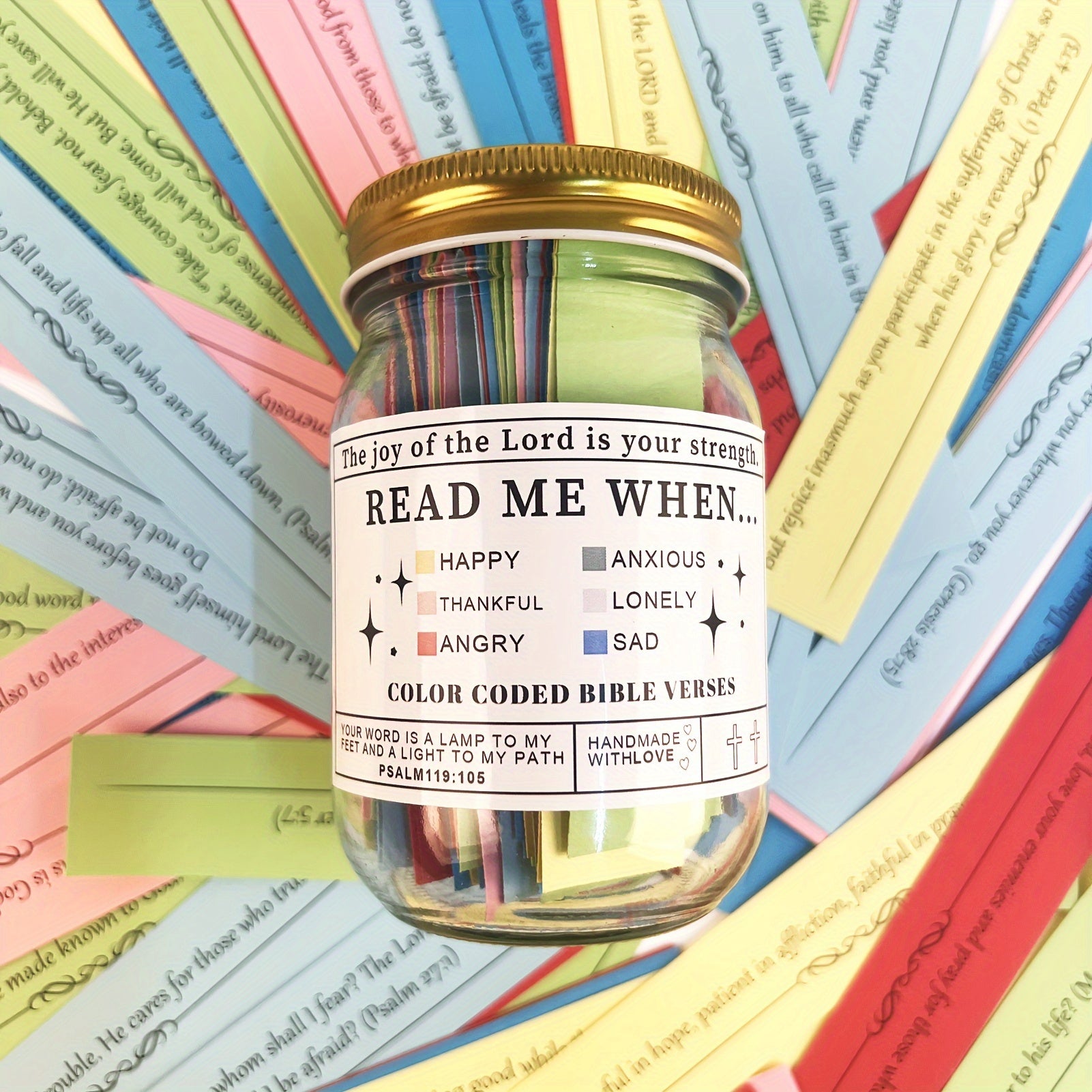 Set, Brand New 2024 Correct Version, Bible Verses in Jars, Emotions And Feelings Scripture Jars, Scripture Jars, Scripture Jars, Scripture Prayer Cards, Christian Gifts for Men And Women