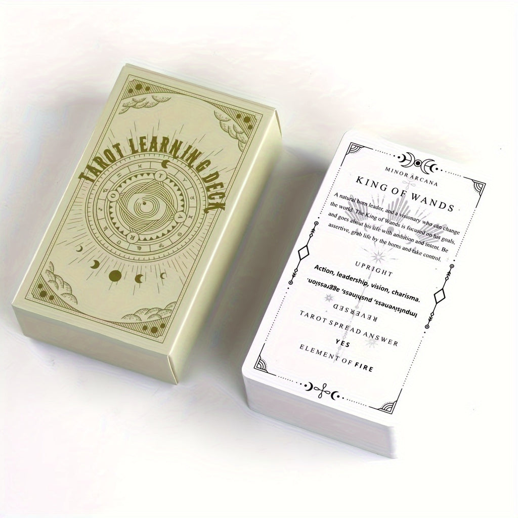 Divination Learning Deck Flashcards With Guidebook – 78-Card Divination Study Kit For Beginners, Educational Divination Cards Set For Self-Teaching, Paper Material, Ideal For Ages 18 & Up