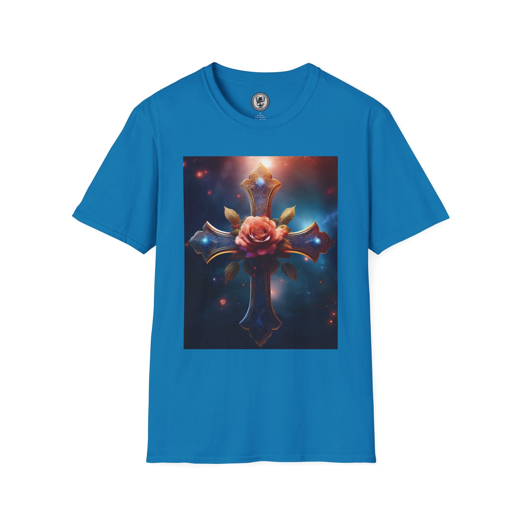 Mystic Rose and Cross Unisex Softstyle T-Shirt