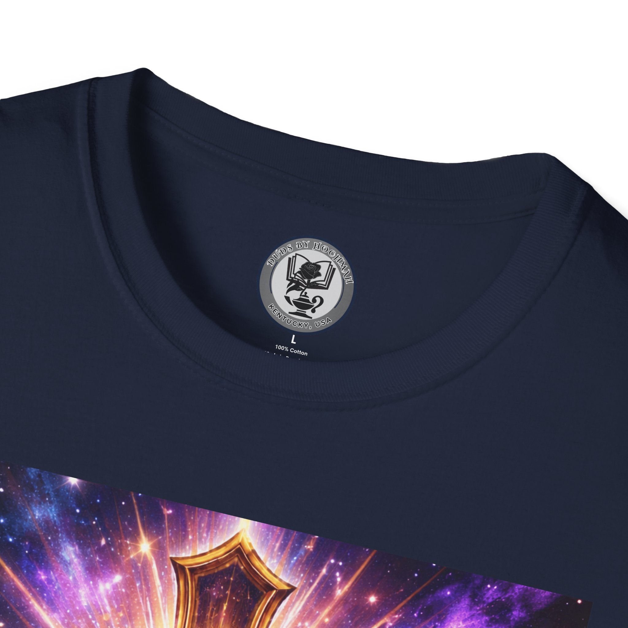 Cosmic Rose Cross T-Shirt — Rosicrucian Spiritual Floral Cross Graphic Tee