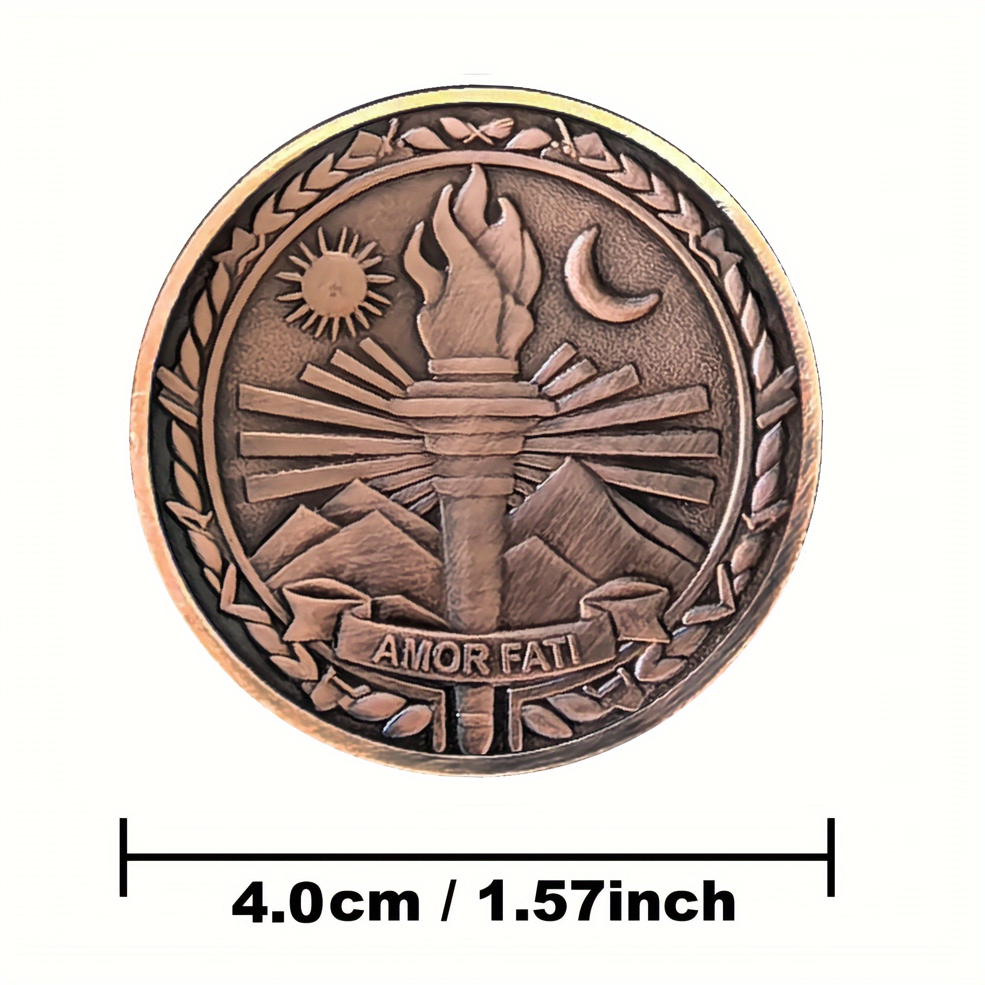 3pcs Amor Fati Resilience Emblem Challenge Coin - Stoic Philosophy-Inspired Metal Token - Motivational Daily Reminder For Stoicism Practitioners And Enthusiasts