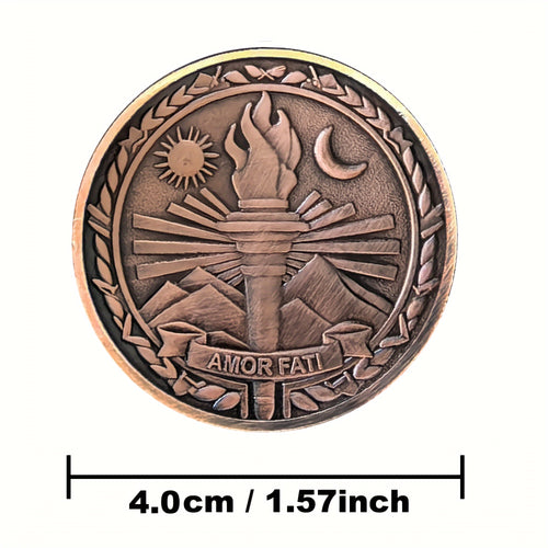 3pcs Amor Fati Resilience Emblem Challenge Coin - Stoic Philosophy-Inspired Metal Token - Motivational Daily Reminder For Stoicism Practitioners And Enthusiasts