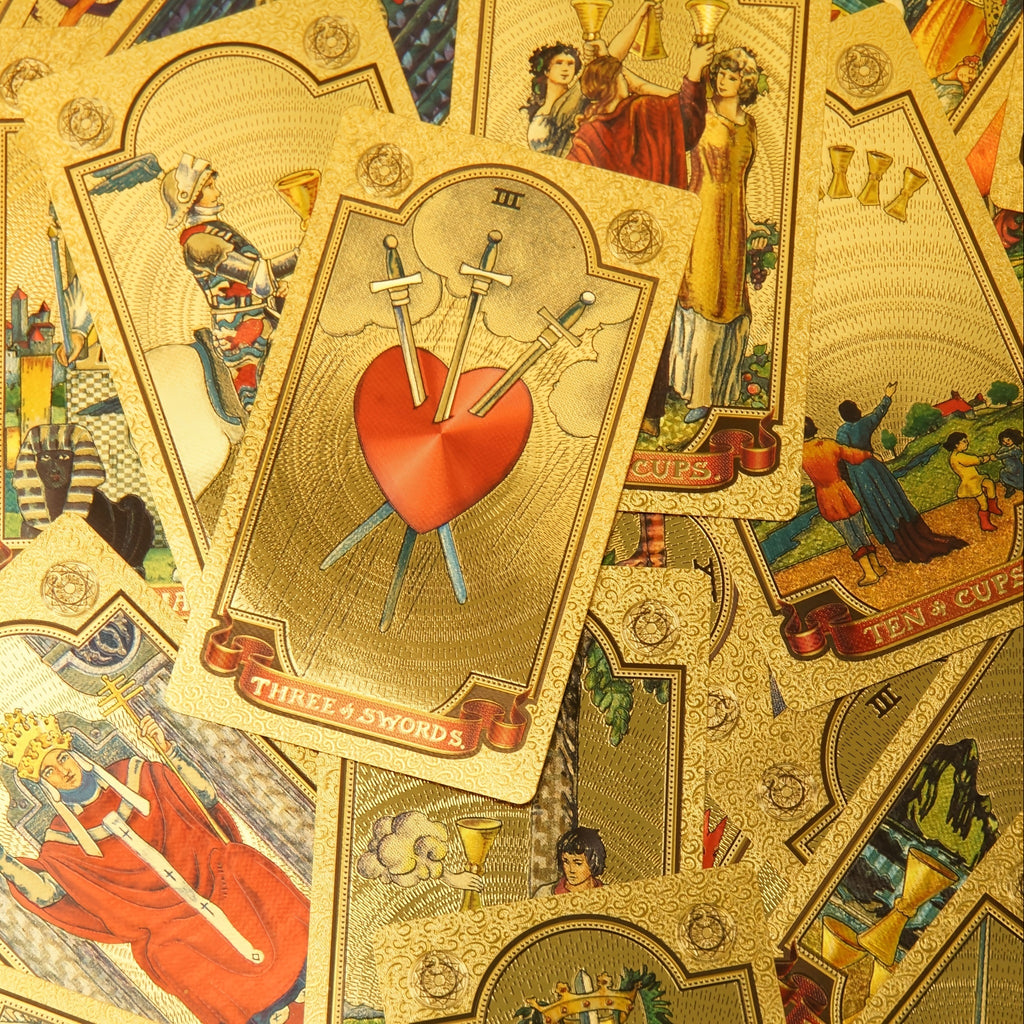 Gold Foil Tarot, 78 Tarot Card, Gift Choice, 1 Deck Of Tarot With Instruction Book.