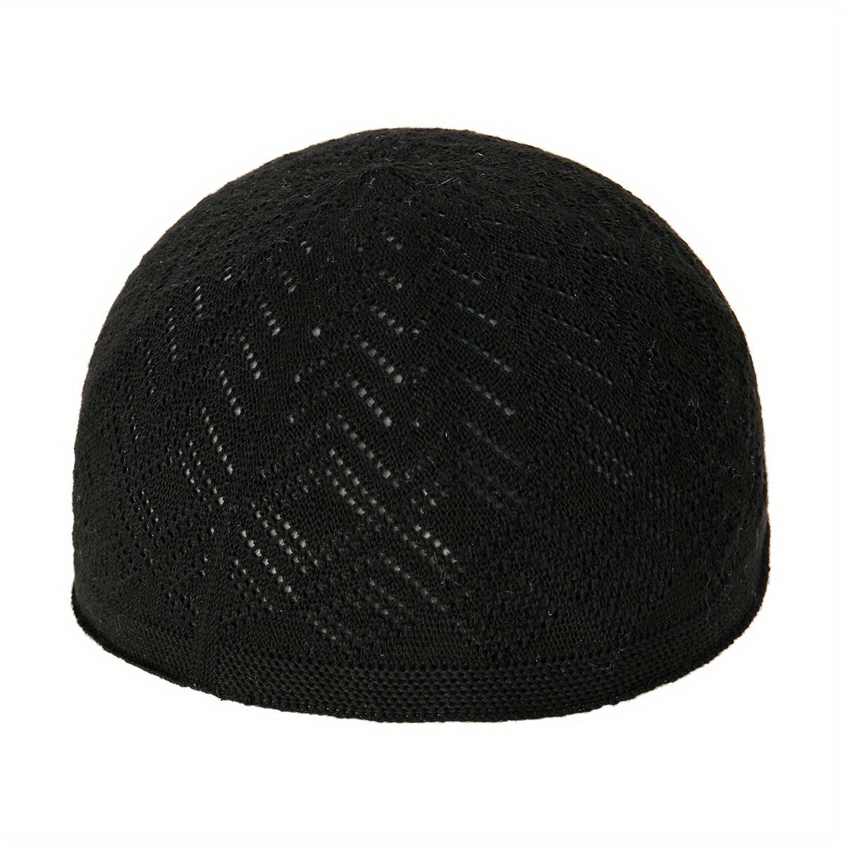 2pcs/Set Men'S Muslim Kufi Cap, Breathable Knitted Polyester Prayer Hat, Lightweight Middle Eastern Arab Traditional Headwear, Adjustable Toggle Closure, Machine Washable, Ramadan Celebration