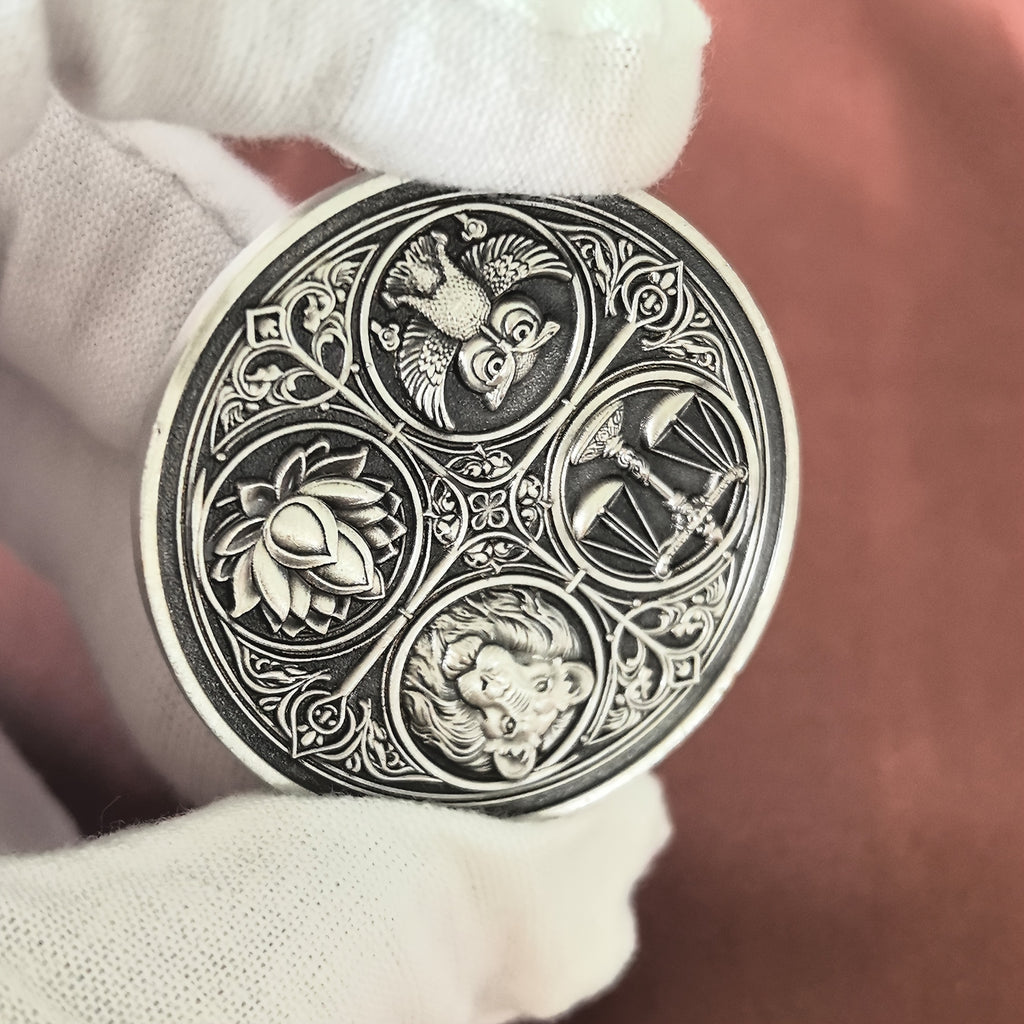 The Four Cardinal Virtues Stoic Coin: Emblem of Christian Ethical Principles - Inspirational Daily Reminder for Stoicism Enthusiasts and Thoughtful Gifts