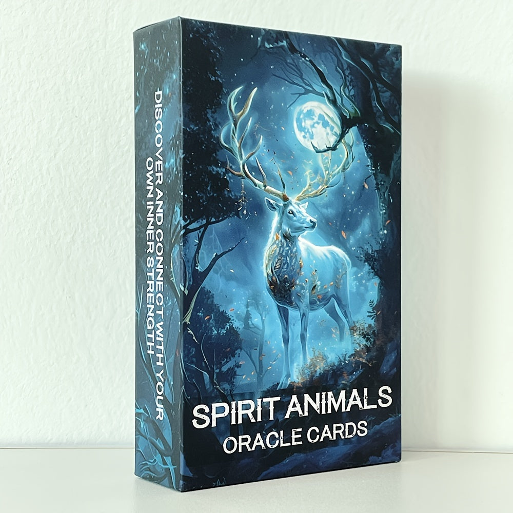 Animal Oracle Cards, Animal Tarot Cards, Animal Information, Tarot Cards with Keywords, Fortune Telling Toy, 4.72x2.76inch, 52 Cards