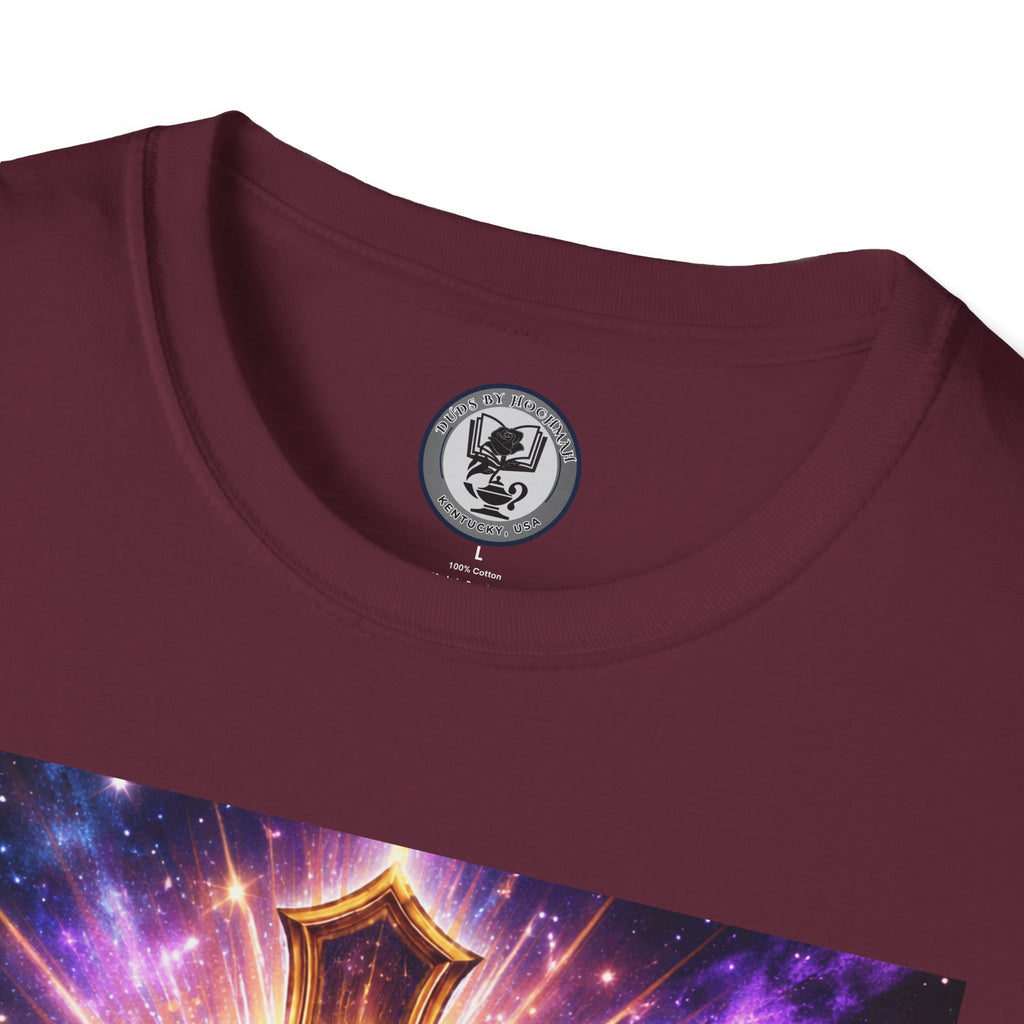 Cosmic Rose Cross T-Shirt — Rosicrucian Spiritual Floral Cross Graphic Tee