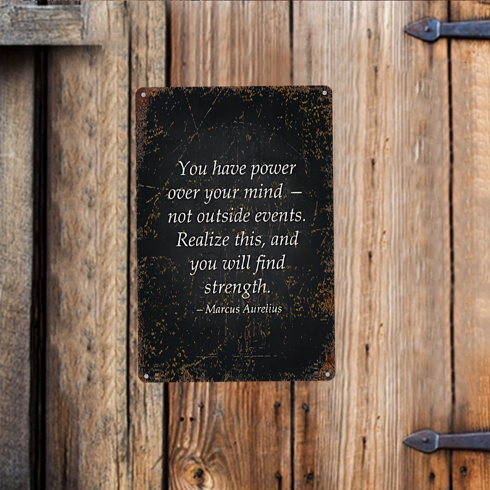 Marcus Aurelius Quote Metal Wall Art, 7.87x11.81inch Frameless Aluminum UV Print, Inspirational Philosophy Indoor/Outdoor Decor