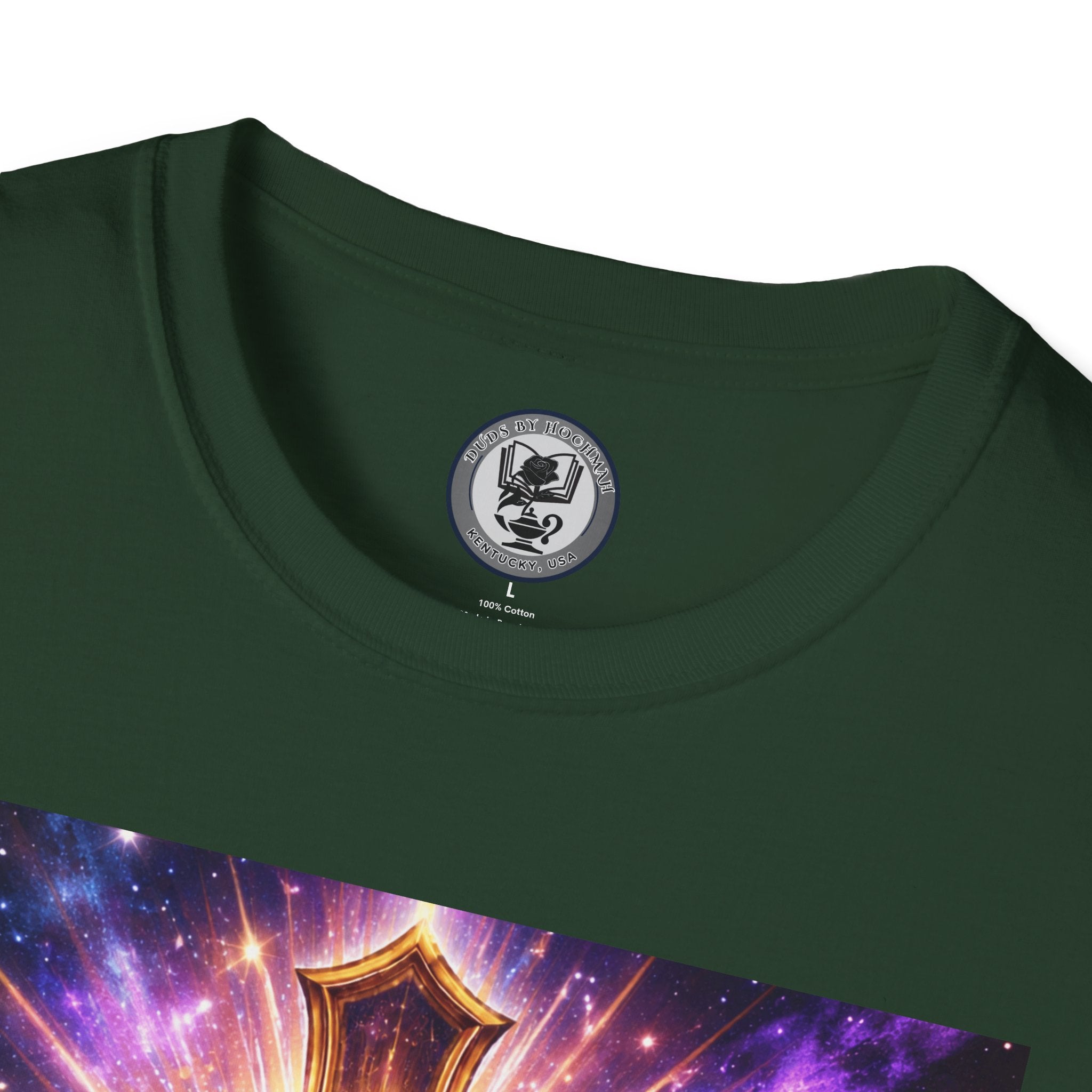 Cosmic Rose Cross T-Shirt — Rosicrucian Spiritual Floral Cross Graphic Tee