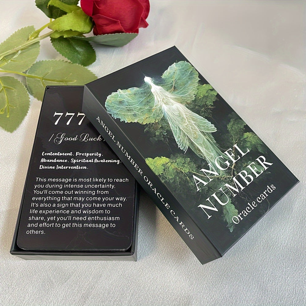 Angle Number Oracle Cards in Box English Tarot Deck Keywords Divination Prophecy Supplies 4.72x2.76inch Cards