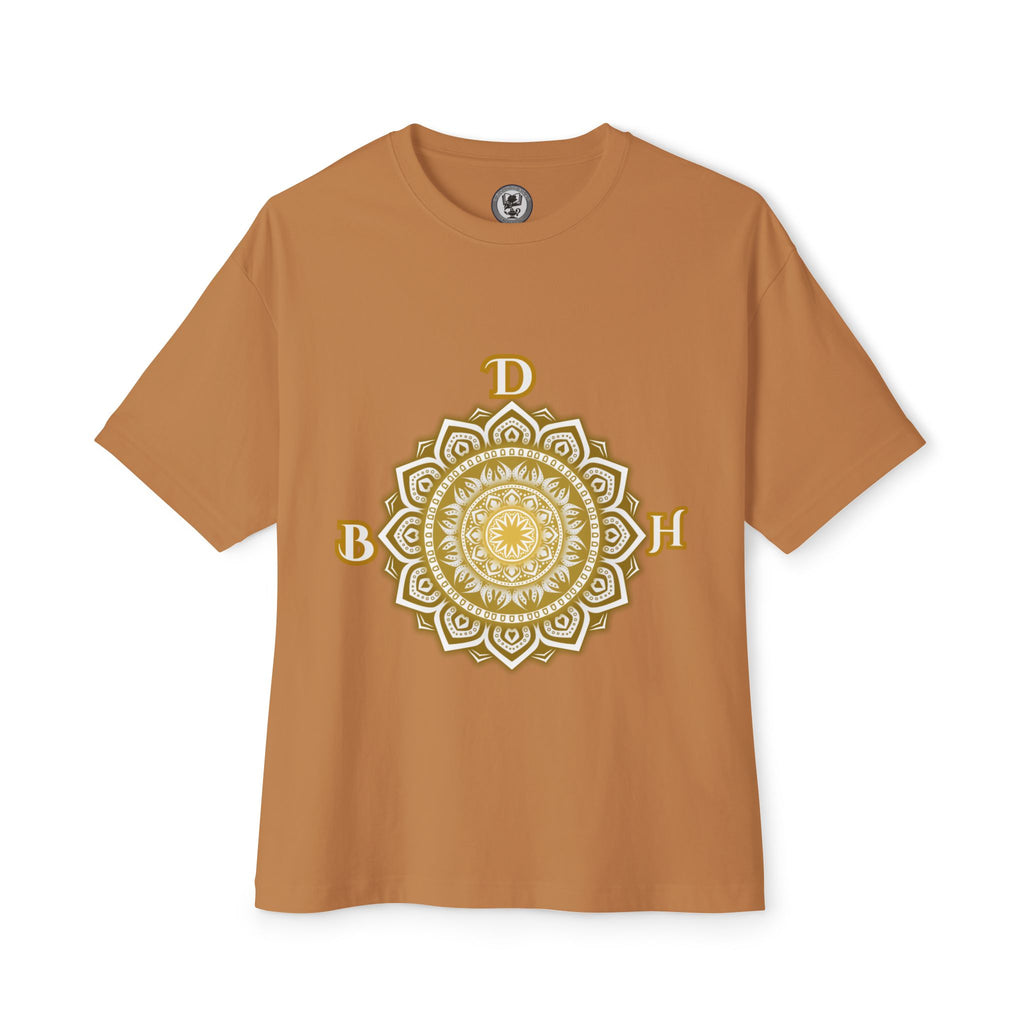 Duds By Hochmah Gold Mandala Unisex Oversized Boxy Tee