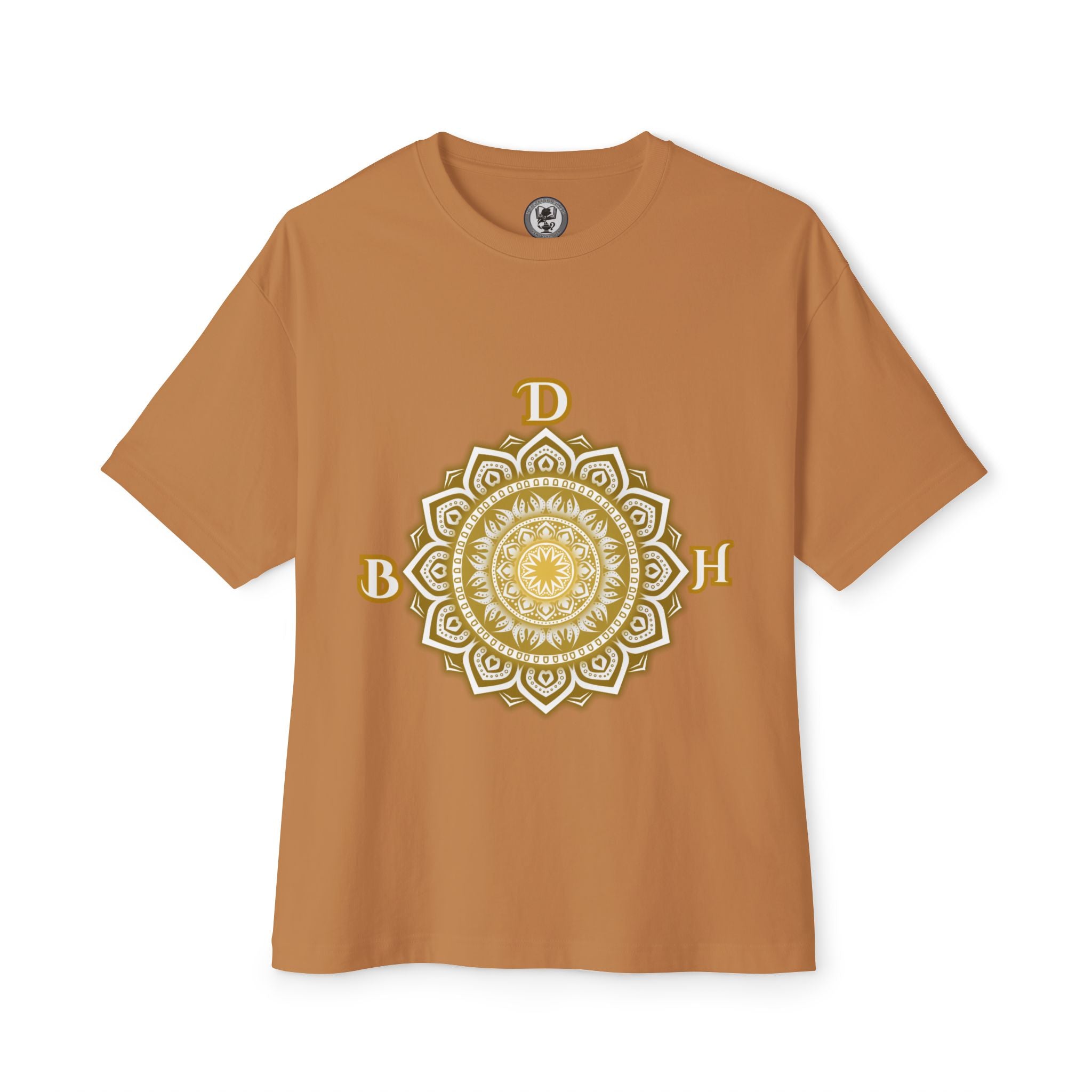 Duds By Hochmah Gold Mandala Unisex Oversized Boxy Tee