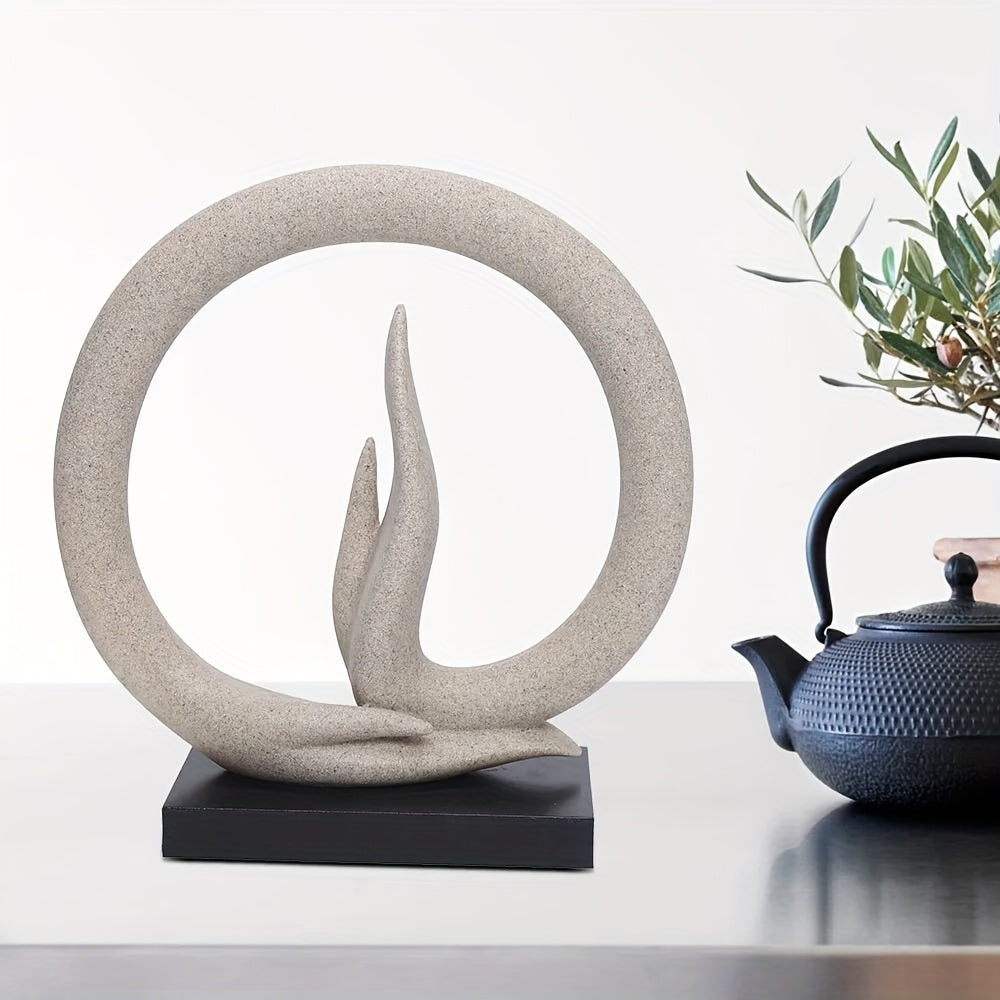 Sandstone Buddha Hand Statue Ornament Table Abstract Art Sculpture Decor White