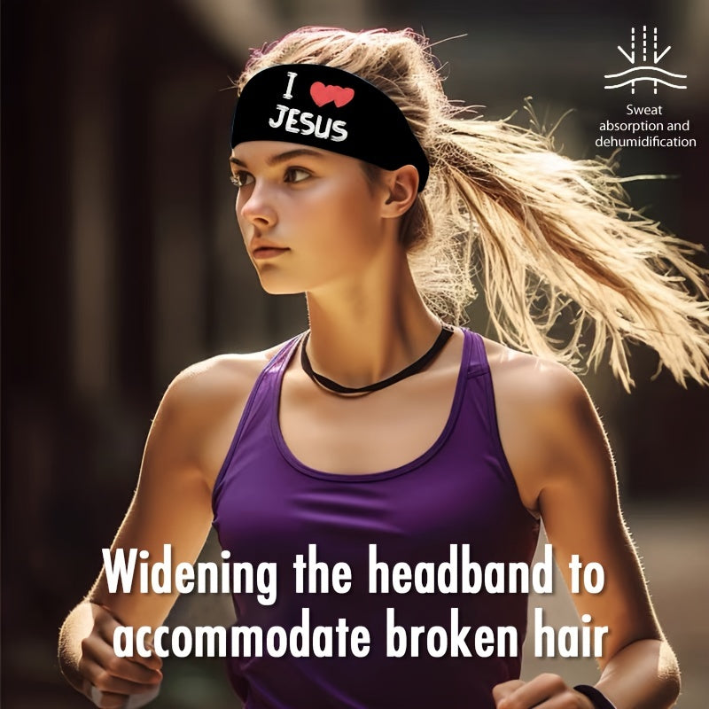 Christian Designed Wide-Brimmed Elastic Headband for Women, Outdoor Sports Sweat-Absorbing Hairband, a Headband for ' Outfits, Perfect As a Gift for Women'S Hair Additions