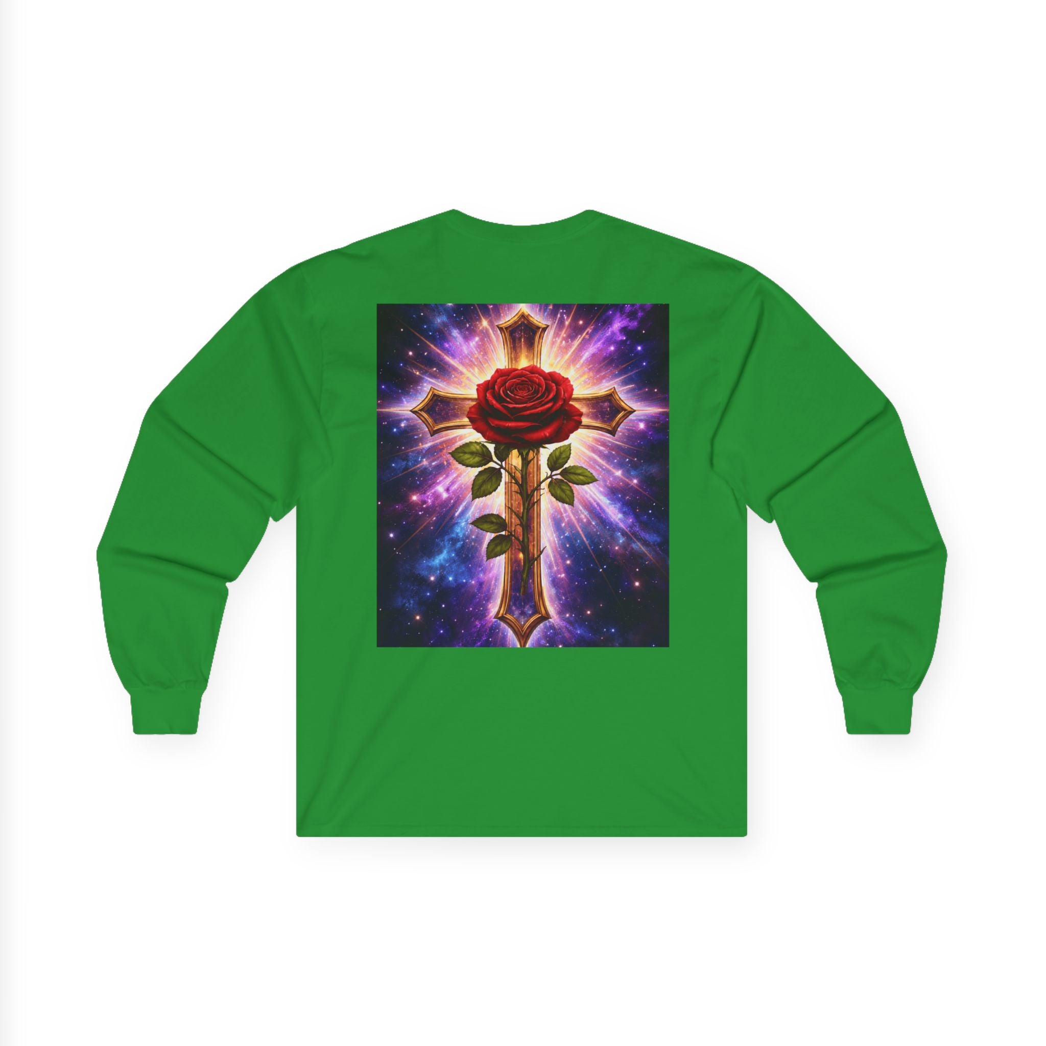Peace Profound Long Sleeve Tee — Rose & Cross Spiritual Graphic Shirt